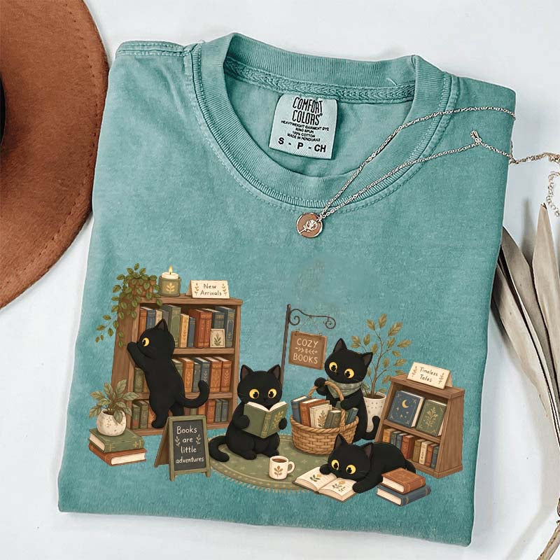 Comfort Colors Bookstore Black Cats T-Shirt
