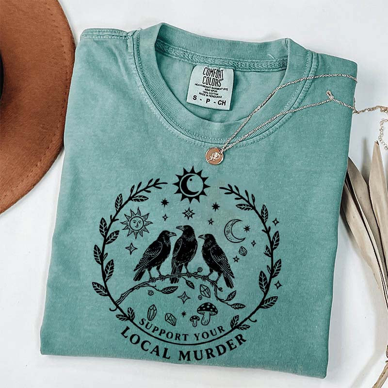 Support Your Local Murder Sun And Moon T-Shirt