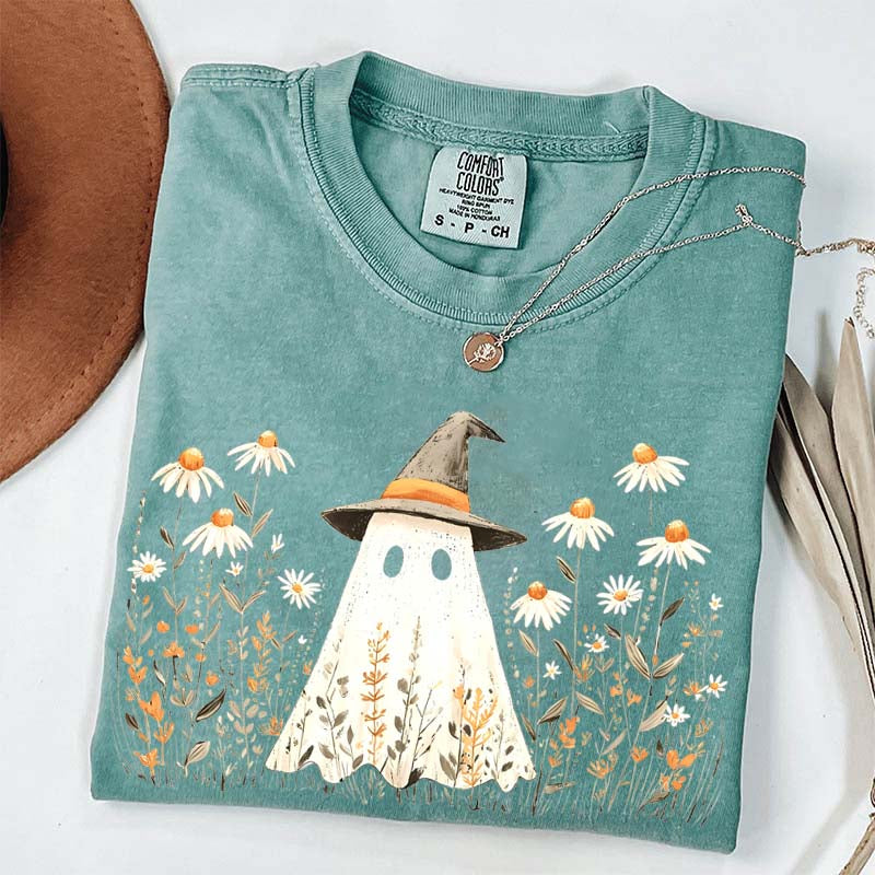 Retro Halloween Fall Aesthetic Daisy Flower T-Shirt
