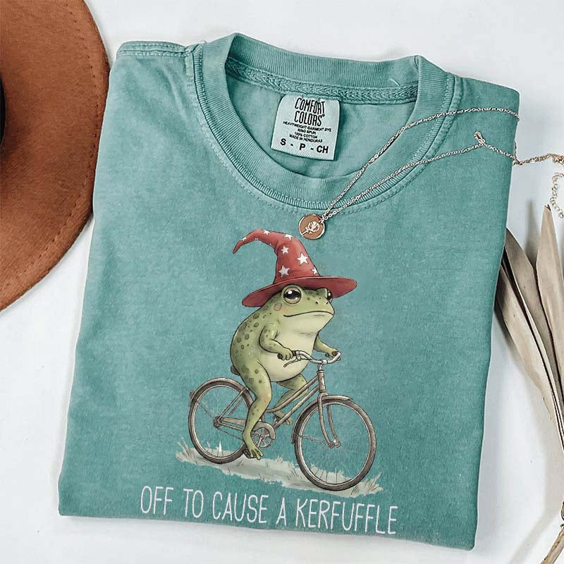 Off To Cause A Kerfuffle Frog T-Shirt