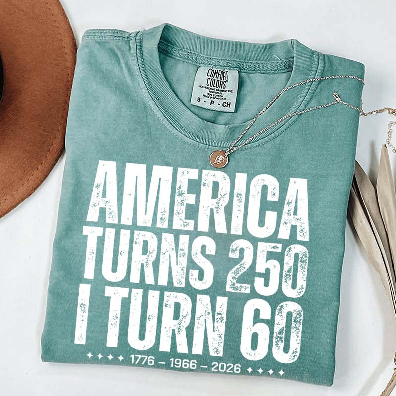 Custom Birthday America Turns 250 T-Shirt