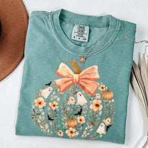 Vintage Floral Pumpkin Cute Halloween T-Shirt