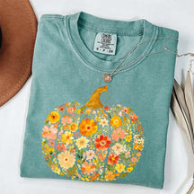 Flowers Pumpkin Comfort Colors T-Shirt