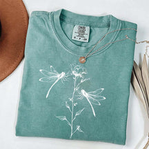 Comfort Color Womens Dragonfly Floral T-Shirt