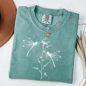 Comfort Color Womens Dragonfly Floral T-Shirt