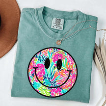 Comfort Colors Smiley Face Beach Vibes T-Shirt