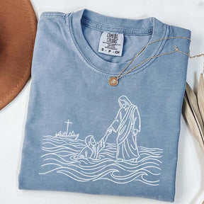 Jesus Walking on Water Comfort Colors T-Shirt