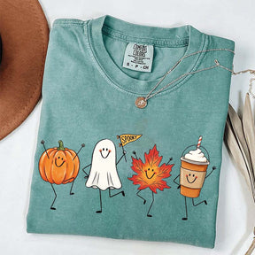 Happy Fall Doodle Smiling Spooky T-Shirt