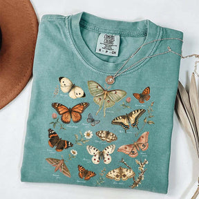 Vintage Butterfly Botanical Chart Moth T-Shirt