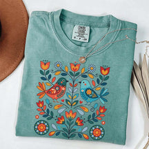 Cute Scandinavian Folk Art Bird T-Shirt