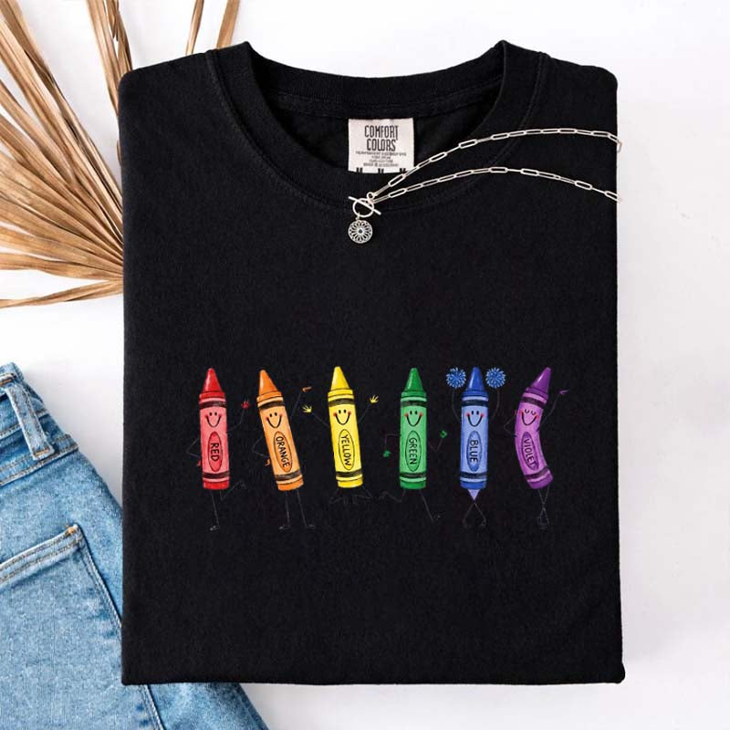Funny Teacher Life Happy Doodle Back To School T-Shirt