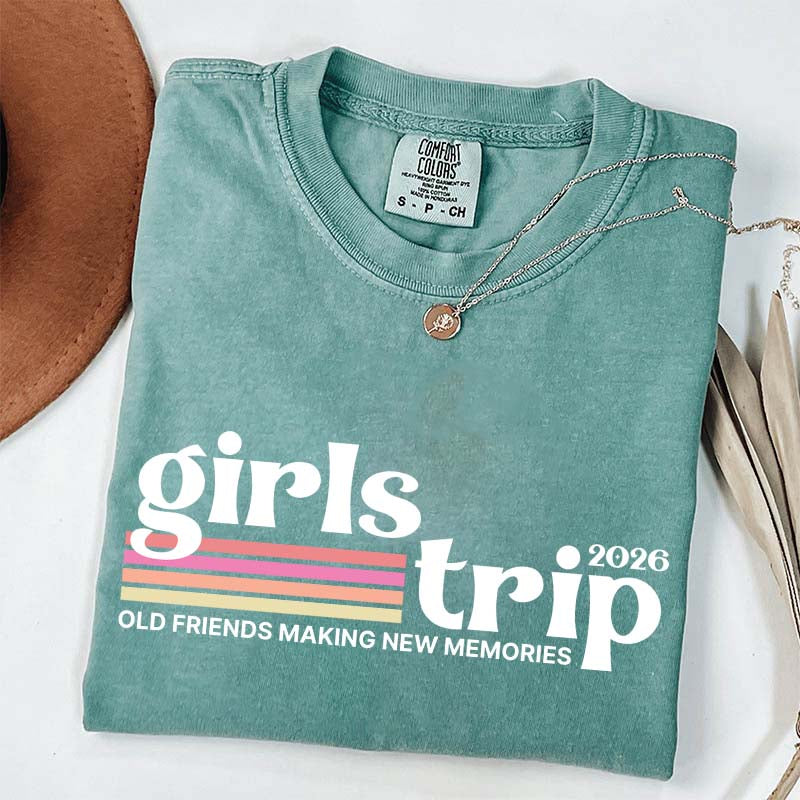 Custom Girls Trip Matching Friends Vacation T-Shirt