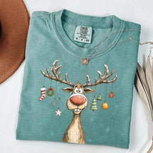 Retro Merry Christmas Retro Reindeer T-Shirt