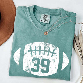 Custom Comfort Colors Football Kids Jersey Number T-Shirt