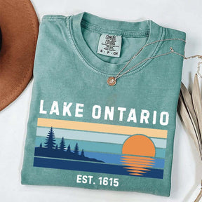 Lake Ontario Great Lakes Sunset Graphic T-Shirt