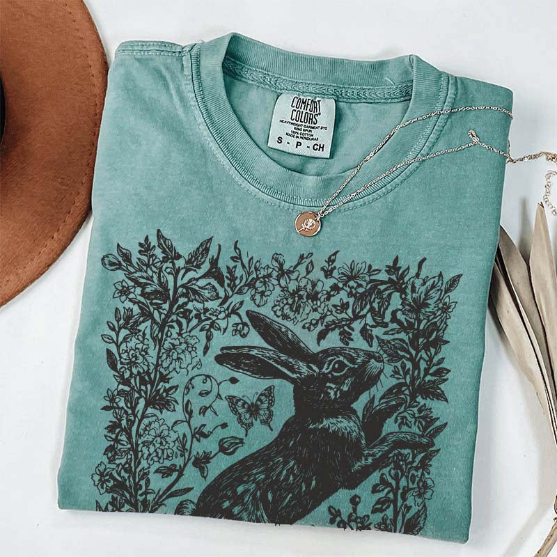Cottagecore Rabbit Woodland Aesthetic T-Shirt