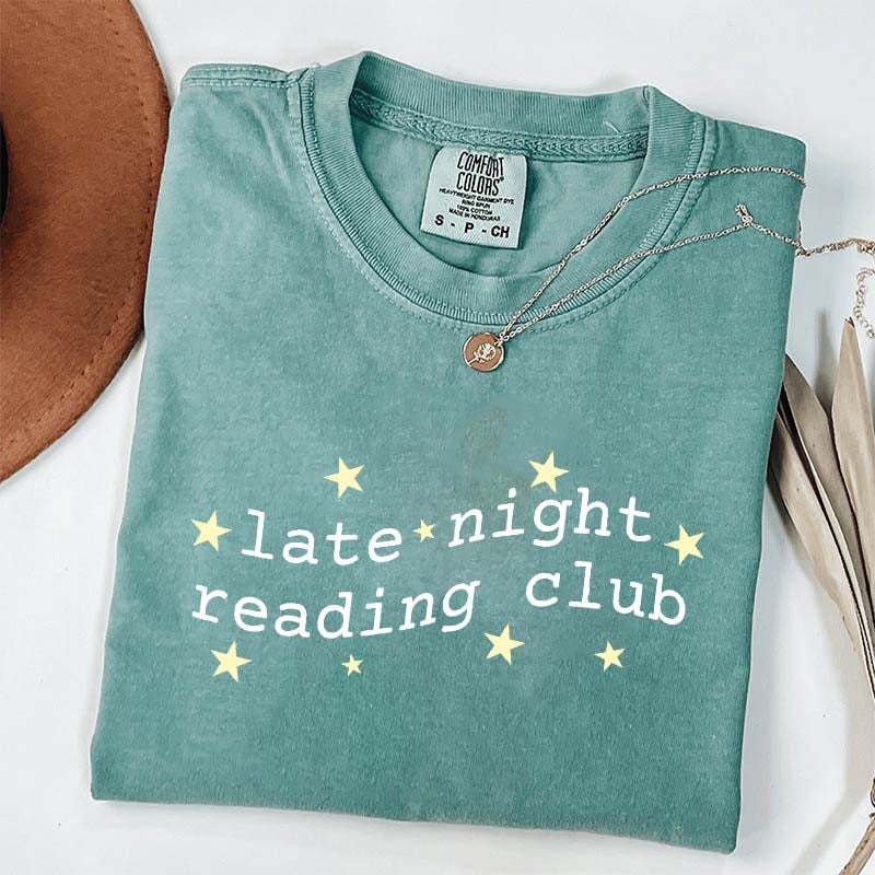 Cute Late Night Reading Club T-Shirt
