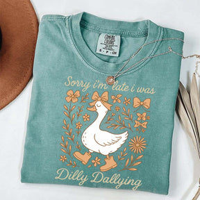 Sorry I'm Late I Was Dilly Dallying Goose Fall T-Shirt