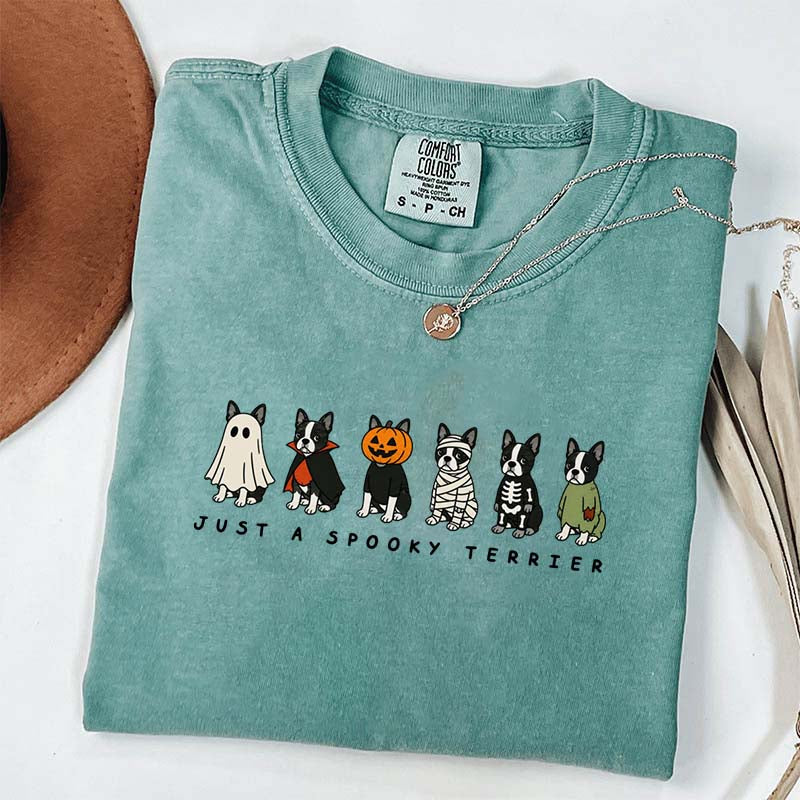 Spooky Boston Terrier Halloween T-Shirt