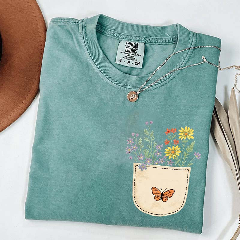 Wild Flowers Pocket Comfort Color T-Shirt