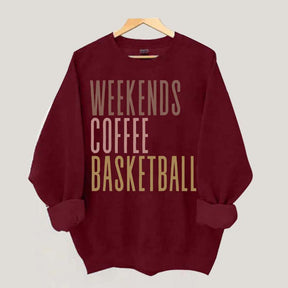 Weekends Coffee Basketball Sweatshirt
