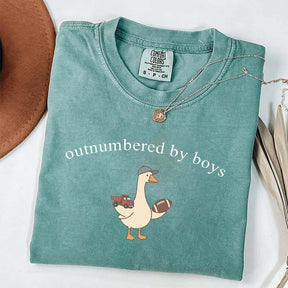 Outnumbered by Sons Mom Goose T-Shirt