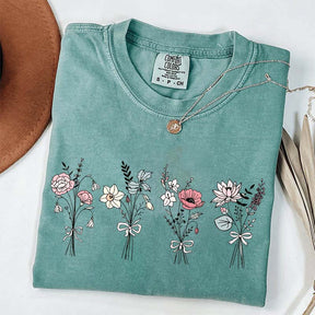 Floral Coquette Bow Ladies T-Shirt