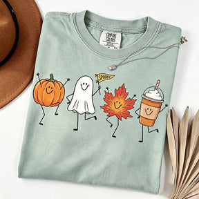 Happy Fall Doodle Smiling Spooky T-Shirt