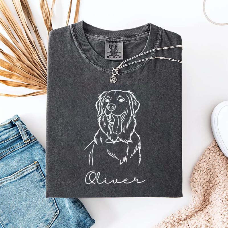 Custom Pet Love With Name And Photo T-Shirt