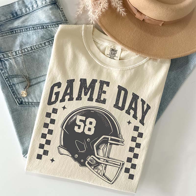 Football Season Game Day Custom Number T-Shirt