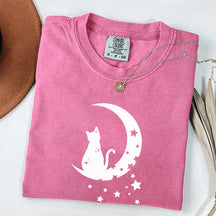 Floral Moon Cat T-Shirt