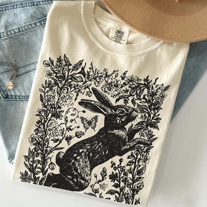 Cottagecore Rabbit Woodland Aesthetic T-Shirt