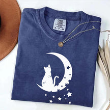 Floral Moon Cat T-Shirt