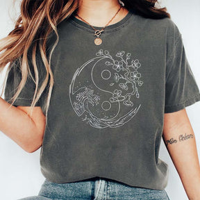 Yin Yang Wave Cherry Blossom T-Shirt
