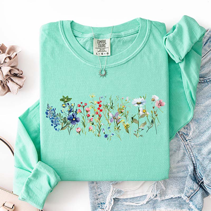 Cottagecore Spring Floral Graphic Sweatshirt