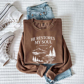 He Restores My Soul Psalm Midweight Vintage Sweatshirt