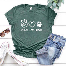 Peace Love Dogs Cute T-Shirt