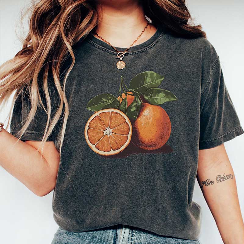 Vintage Orange Pastel Drawing T-Shirt