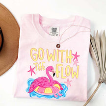 Go With The Flow Flamingo Graphic T-Shirt