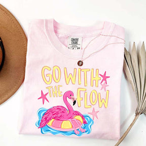 Go With The Flow Flamingo Graphic T-Shirt