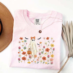 Coquette Floral Ghost Wildflowers Cute T-Shirt