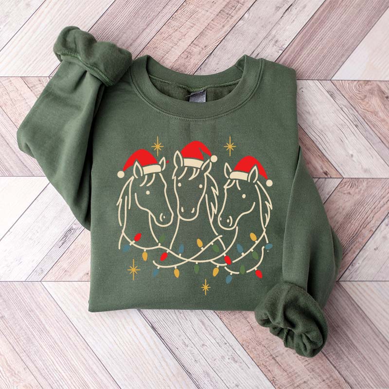 Horse Christmas Holiday Horse Sweatshirt