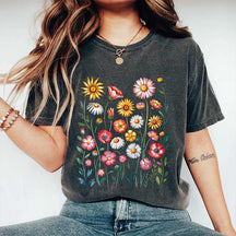 Summer Flower Print Nature Floral T-Shirt