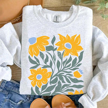 Floral Graphic Boho Sunflower Sweatshirt
