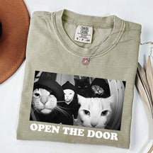 Funny Cat Gang Open The Door T-Shirt