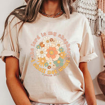Boho Retro Floral Psalm 23 Faith T-Shirt