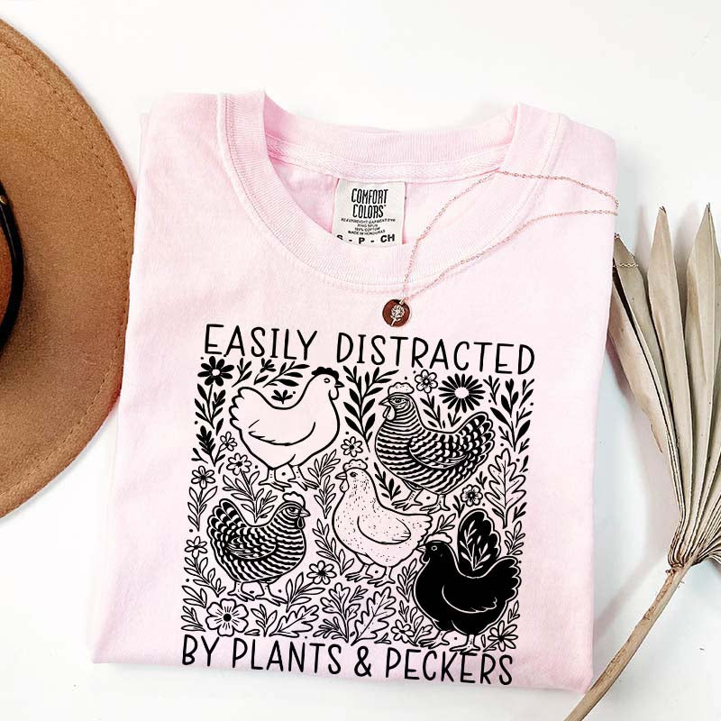 Easily Distracted By Plants and Peckers Wildflowers T-Shirt