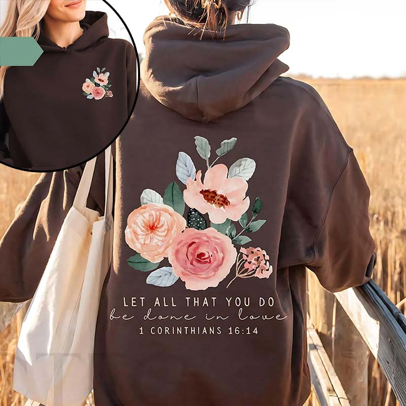 Woman Flowers Religous Hoodie