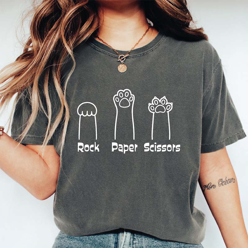 Rock Paper Scissors Cat Lover T-Shirt