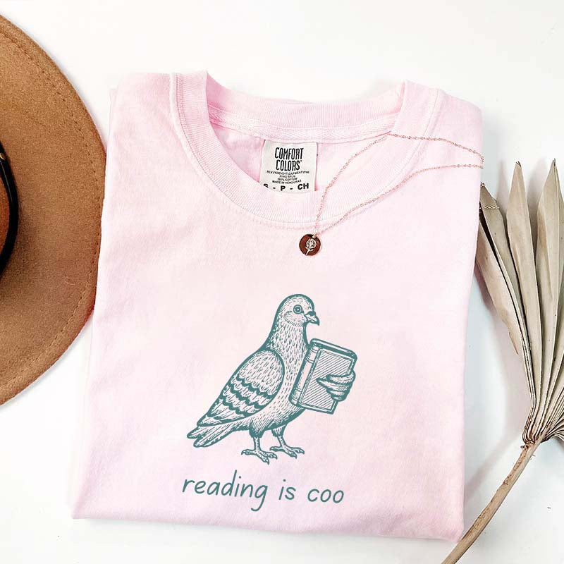 English Teacher Pigeon Reading T-Shirt
